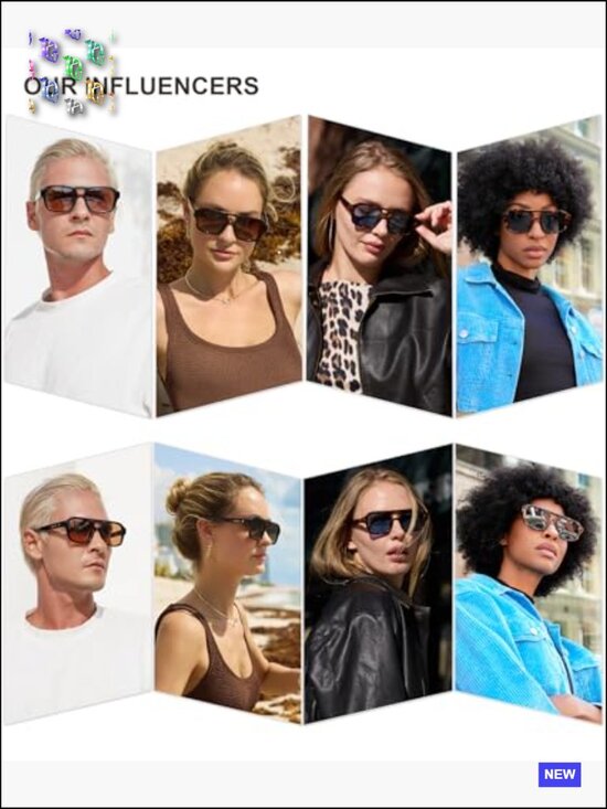 Retro Square Aviator Sunglasses Polarized Unisex Trendy 80s 90s Style main image 5